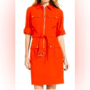 NWOT Michael Kors Belted Zip Shirt Dress